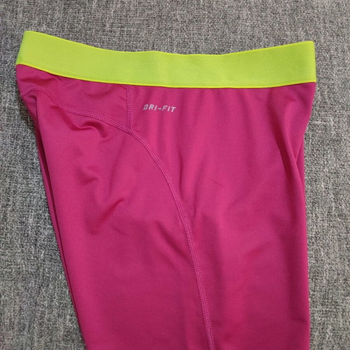 Nike 3/4 sports leggings like new, dri-fit, purple and yellow