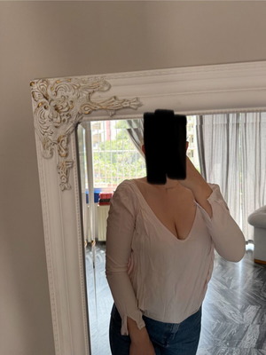 Marais Nude Pink Blouse with Open Back – S/M