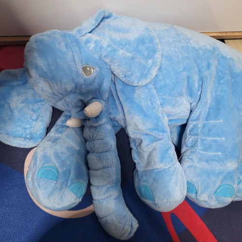 Blue plush elephant used