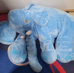 Blue plush elephant used