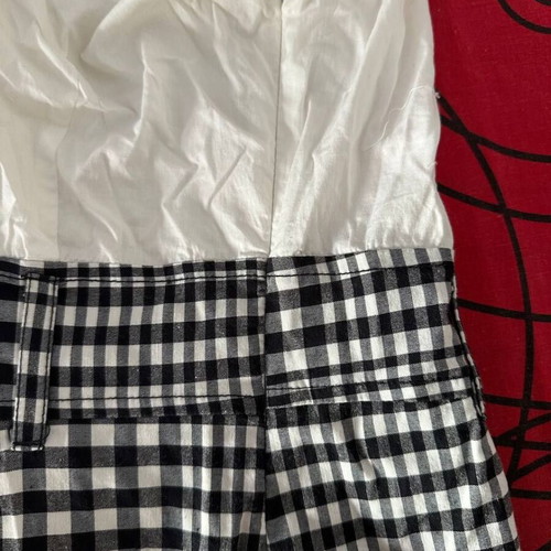 Closer Fashion blouse used, white with checkered belt, size L
