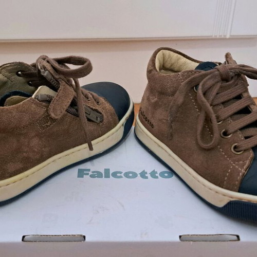 Falcotto boys' shoes size 26 like new, brown and blue