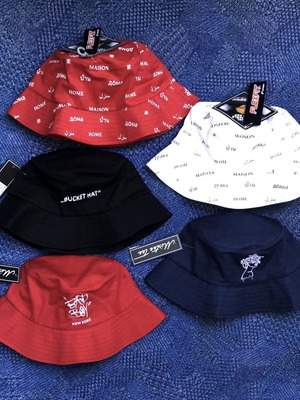 Mister Tee Bucket Hat new, one size, white and red