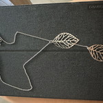 Lariat leaf necklace, silver