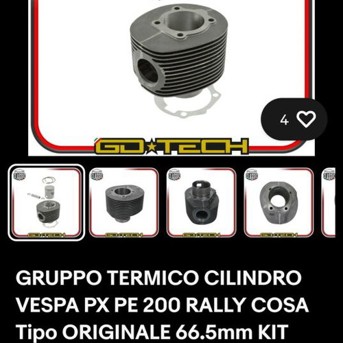 Cylinder piston Vespa PX 200 new