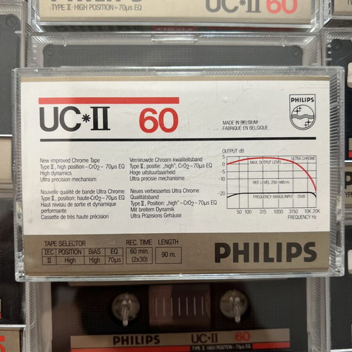Philips UC*II chrome cassette tapes used, pack of 10