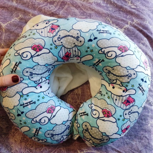 Sanrio Cinnamoroll airplane neck pillow with hood