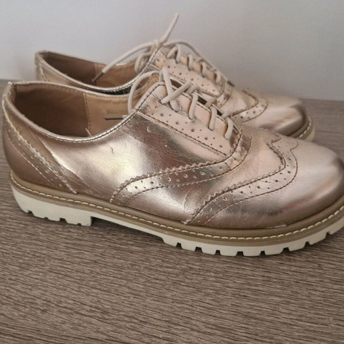 Oxford shoes used in gold color Duchess Collection by Doukissa Nomikou