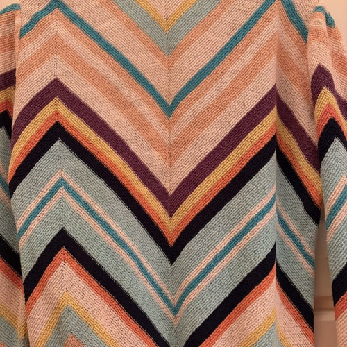 Missoni vintage V-neck sweater, multicolored chevron knit
