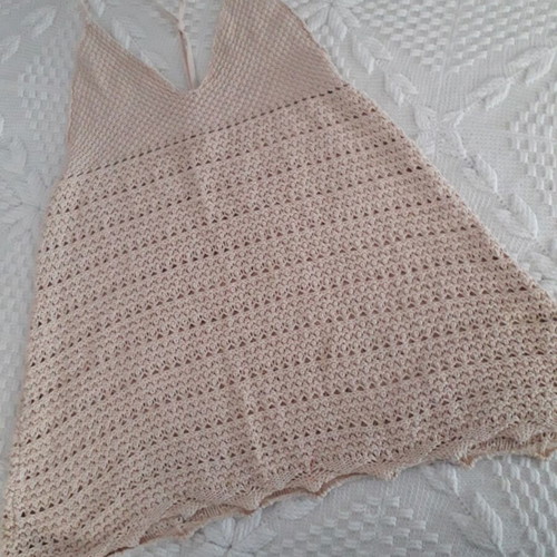 Knit dress box now new, beige, heavy knit, versatile top