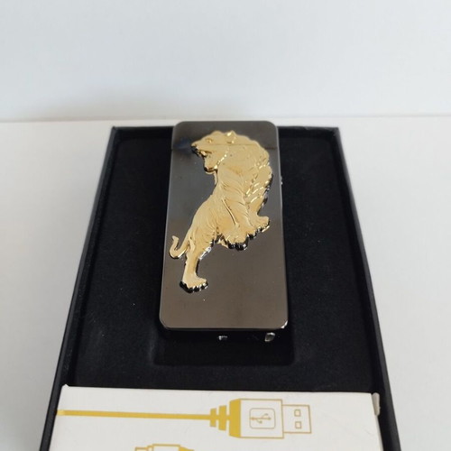 Electric rechargeable lighter gold tiger new