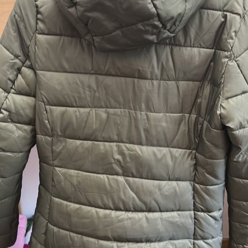 Khaki jacket with hood Morena Spain used, nylon