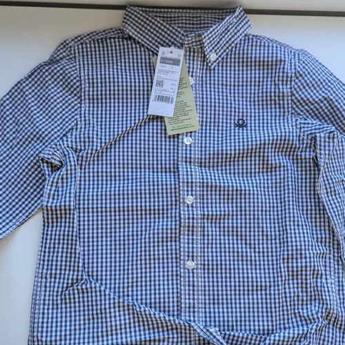 Children's shirt United Colors of Benetton new, size 6–7 years, blue white check