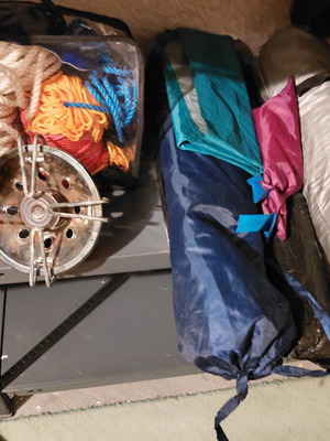 Camping equipment like new, tent for 2 people with accessories