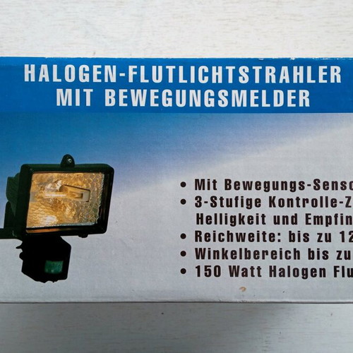 Halogen floodlight 150W with motion sensor new