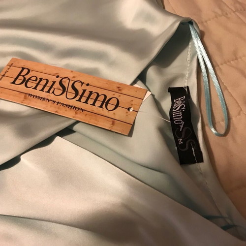 BeniSSimo NoM turquoise short drape blouse new with tags