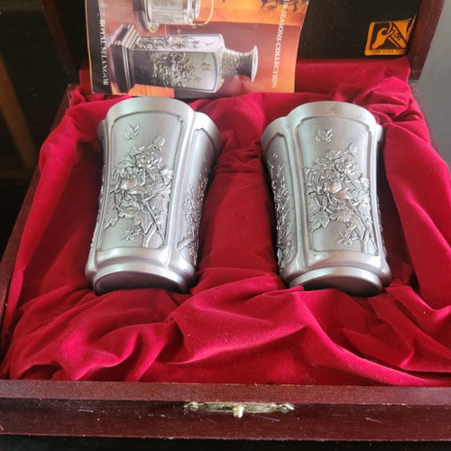 Roual Selangor Pewter Four Season Chinese glasses