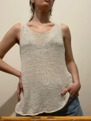 Knitted See Through Top used, size Medium, beige H&M