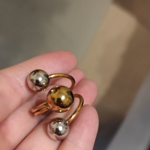 Ring silver and gold stainless steel new
