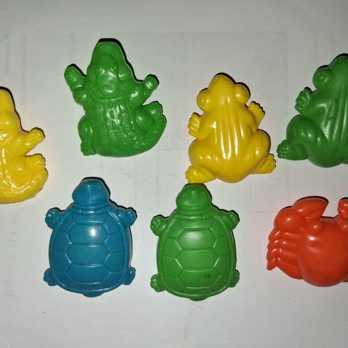 Tiki Taka 1960s plastic rare toys, new, set of 7 pieces