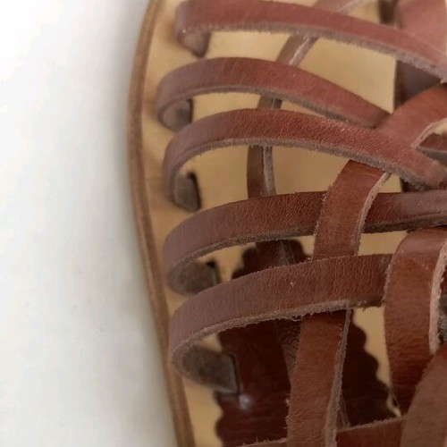 GES leather sandals used, ancient Greek style, brown, size 35