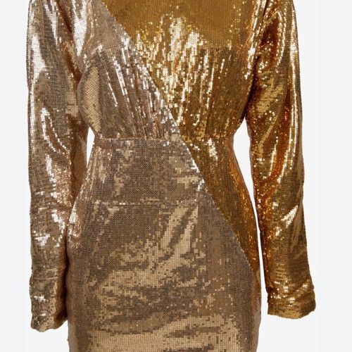 Dress with sequins new, gold and pink, size L