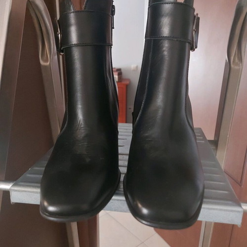 Boxer women's black leather ankle boots new, size 38