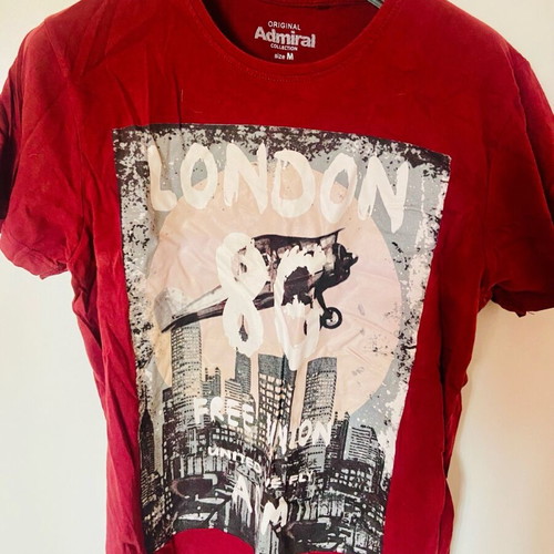 Admiral men's t-shirt like new, red with print size M