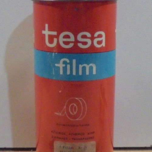 Tesa Film old promotional tin tape box used