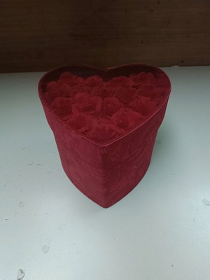 Heart-shaped box like new with roses