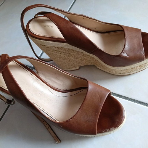 Zara Trafaluc women's platform shoes used, brown, size 38, 12 cm heel