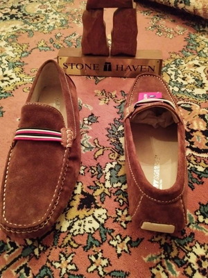 Navy Marine men's moccasins size 40 like new, brown leather