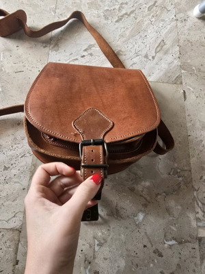 Leather shoulder bag like new, brown