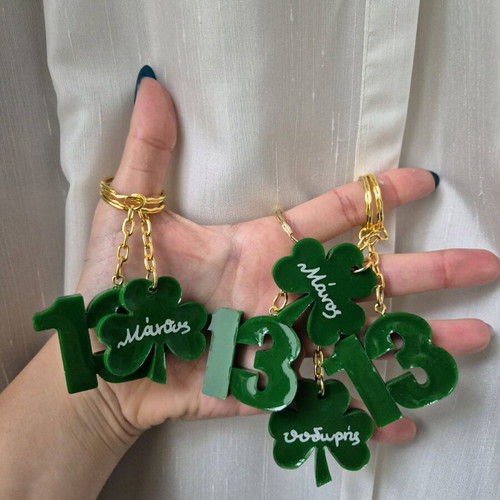 Panathinaikos Keychain 13 Made of Liquid Glass Made to Order