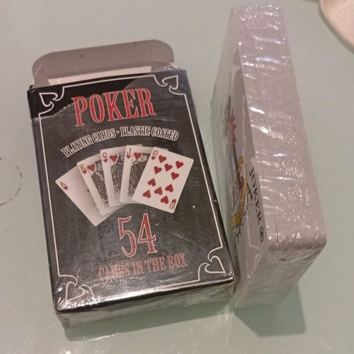Poker deck new, 54 plastic-coated cards