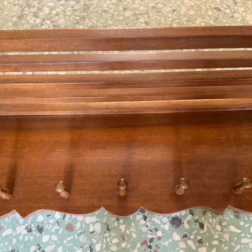 Wooden wall coat rack vintage like new