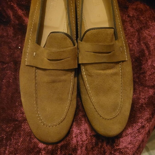 Zara suede loafers brown size 43 new