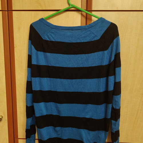 Pull & Bear striped long-sleeve shirt size S like new, black and blue