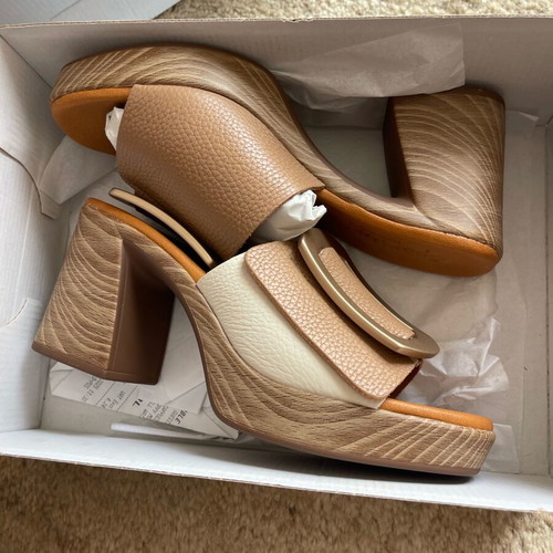Speawoman leather mule sandals new, camel color, size 37