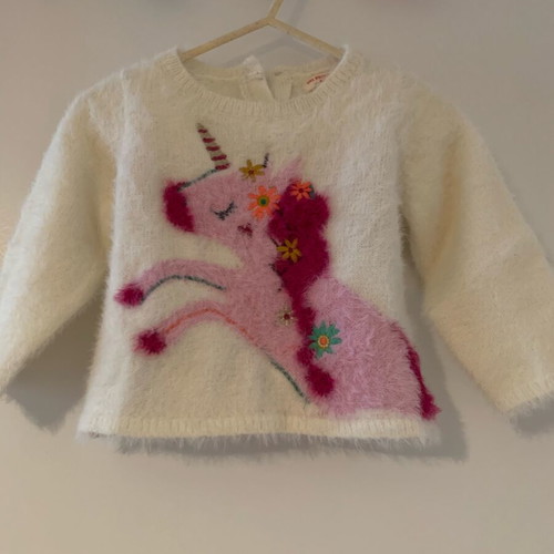 Dpam fluffy pullover for baby girl up to 12 months like new