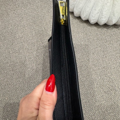 Dolce & Gabbana transparent pouch like new, black PVC with leather trim