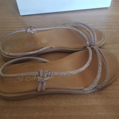 Sandals size 37 used, gold with leather insole
