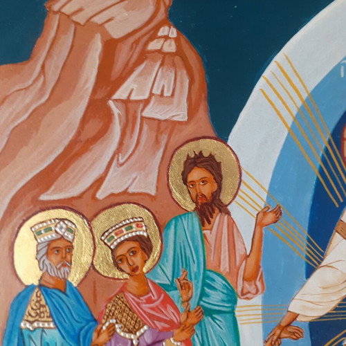 Byzantine icon new, egg tempera on wood with real gold leaf