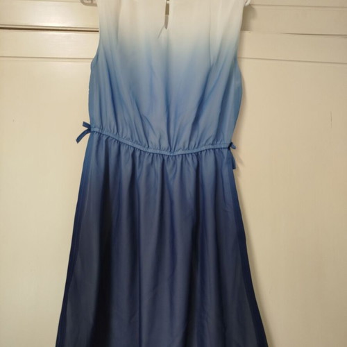H&M Teen Dress New, Size 13-14, Blue Light Blue White Ombre