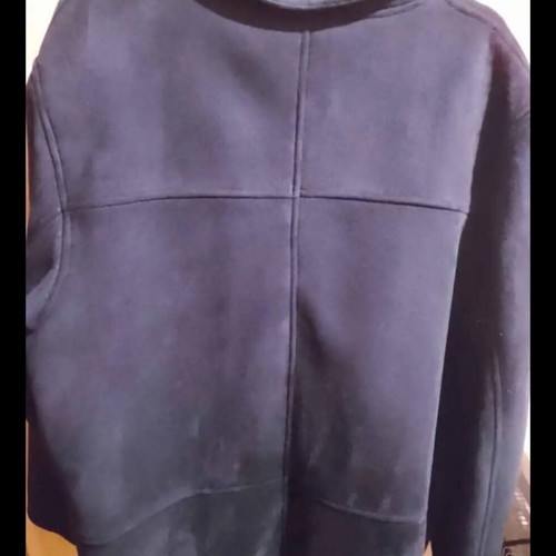 Men's coat XXL like new, gray suede with gray fur lining
