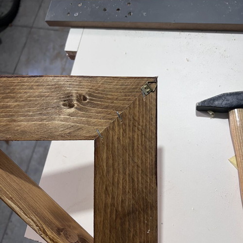 Handmade wall hanging with shelf pine wood oak finish