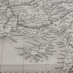 Authentic 1850 map of Turkey in Asia showing Cyprus and eastern coasts