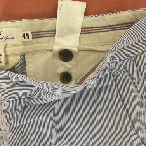 H&M L.O.G.G. women's striped shorts used, size L, white and blue