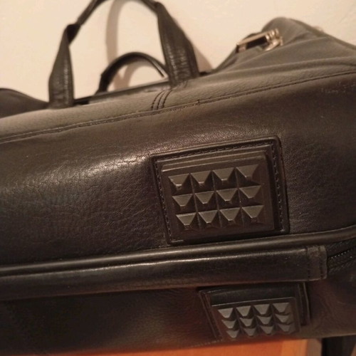 Lavor leather travel bag used, black