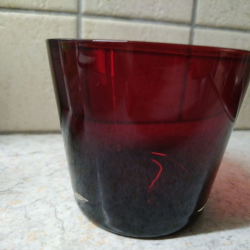 Red glass new, can also be used as a tealight holder